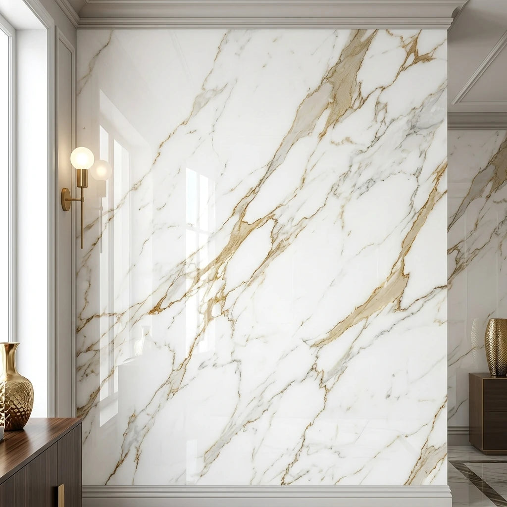 Calacatta Gold Luxe - 1.6mm Premium High-Gloss Self-Adhesive Film