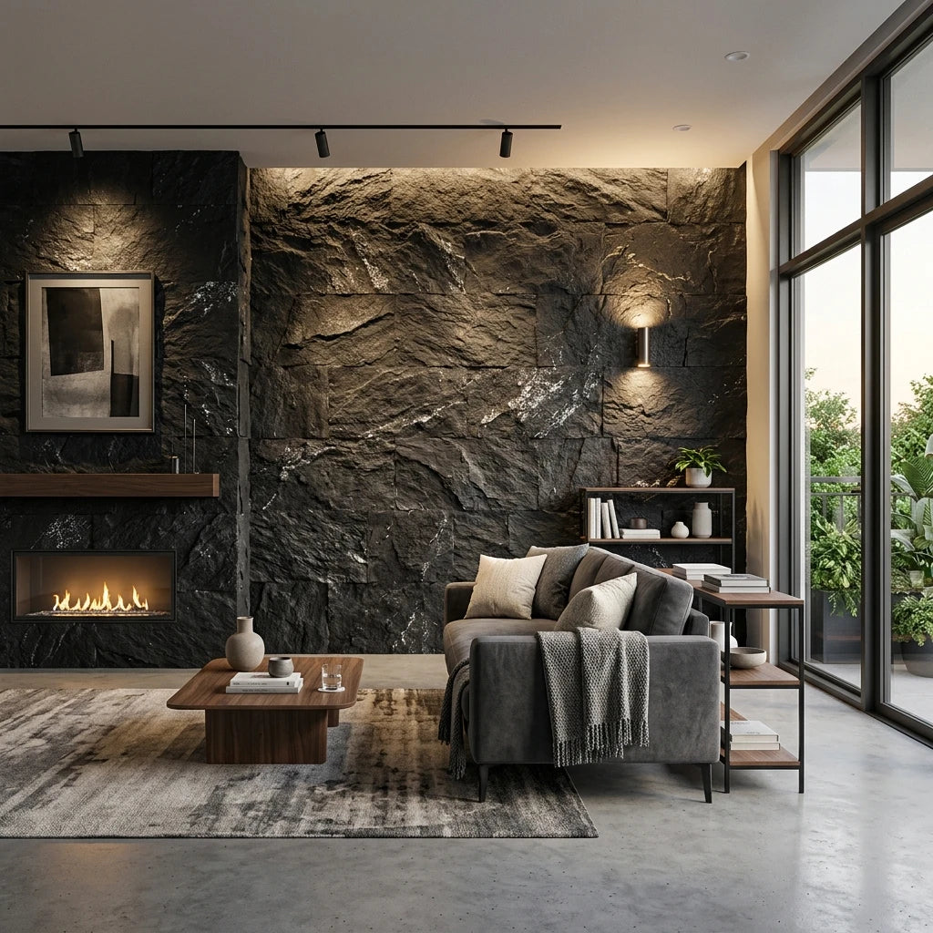 Obsidian Slate - Flexible MCM Natural Stone Skin